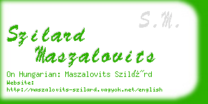 szilard maszalovits business card